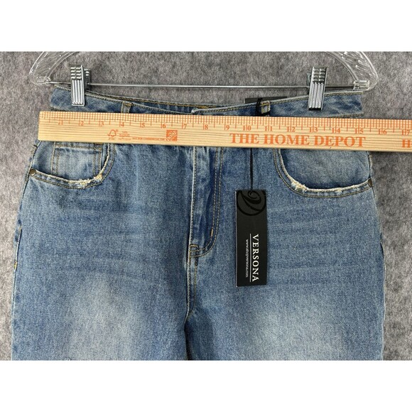NWT Versona Jeans Size 6 Bell Bottom Flare Distressed Modern Raw Hem Retro - Picture 6 of 8